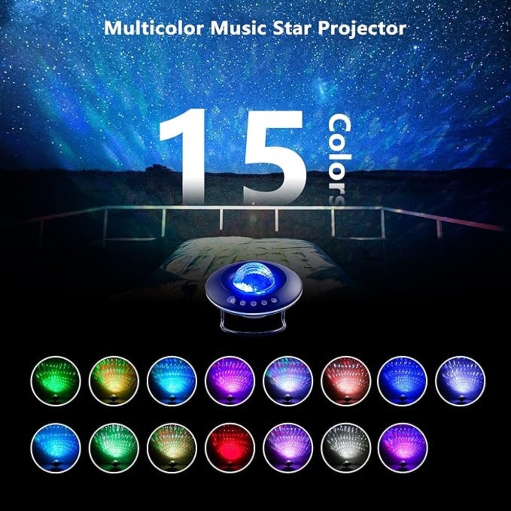 New Galaxy Star Projector Lamp, Bluetooth Speaker Aurora Lighting with Timer - Picture 6 of 6